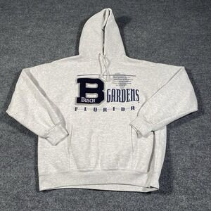 Vintage 90s Busch Gardens Tampa Florida Hoodie Mens Large Made in USA Sweatshirt